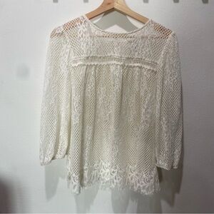 Knox Rose Boho Lace Top Size M EUC